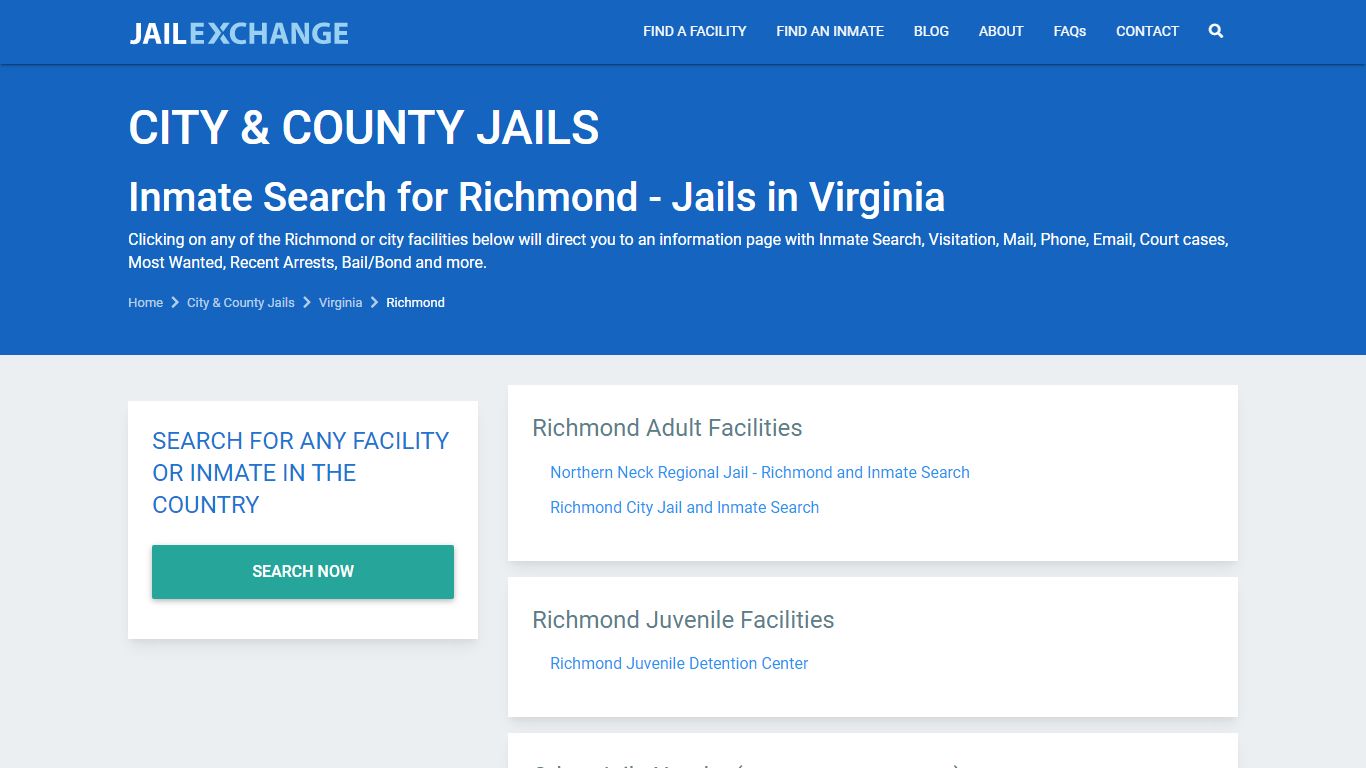 Inmate Search for Richmond | Jails in Virginia